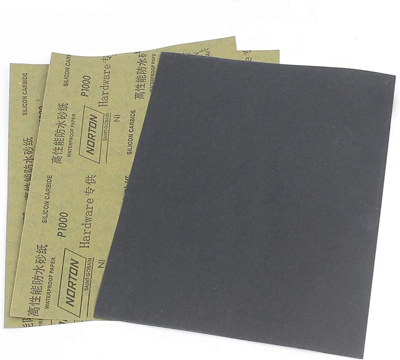 AexitManual Abrasives Silicon Waterproof Sandpaper Sheet (3 Pieces, P1000)