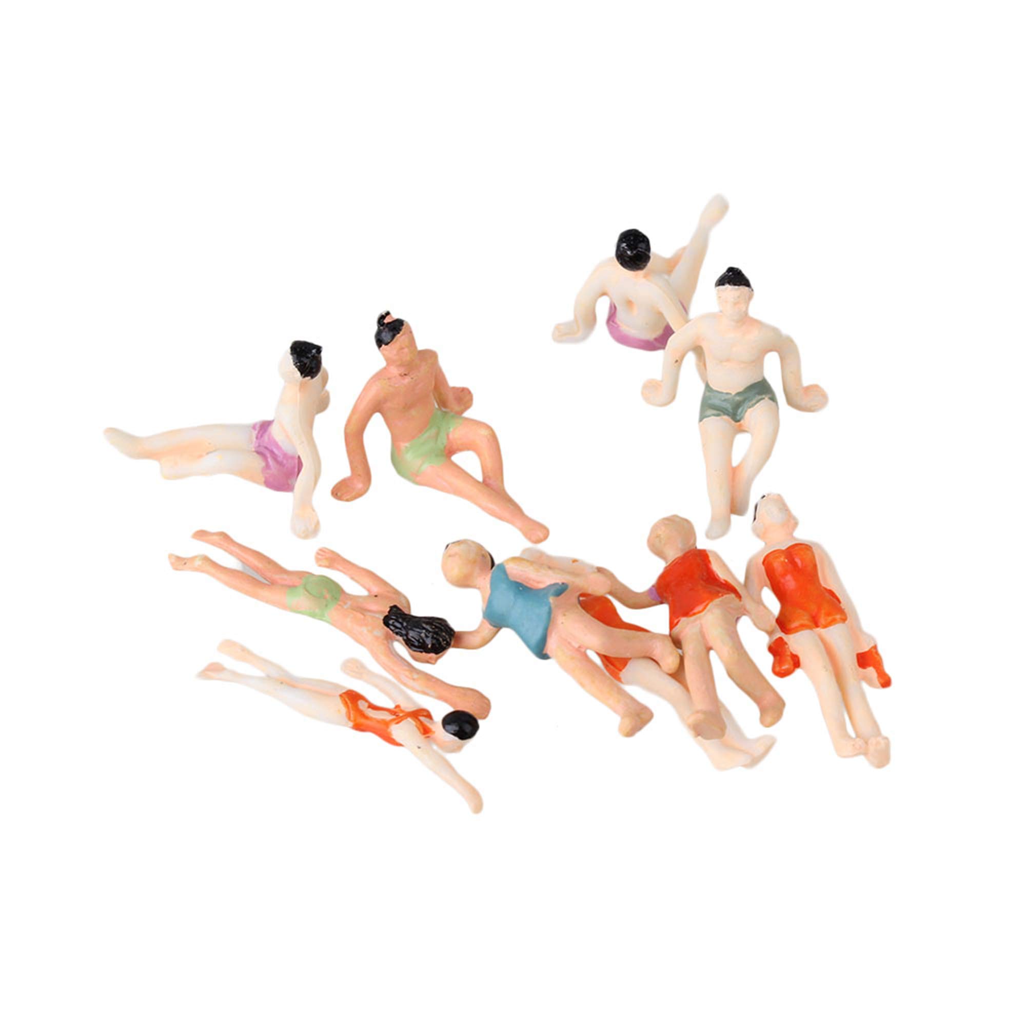 Mxfans 20Pieces 1:75 Scale Miniature Mini Painted Beach People Figures Multicolor, 2.70x1.00x0.00cm/1.06x0.39x0.00inch(LxWxH) - Image 3