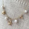 Hebterrka Collier à breloques pour femmes, perles étoile de mer coquillage or 14 carats, bijoux d'été plage surfeur bijoux collier cadeaux, or, L #1