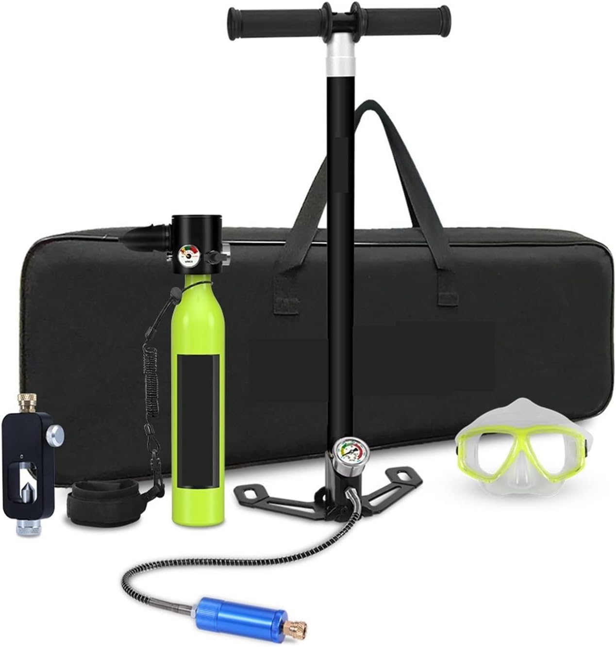 Scuba Tank Kit, 0.5L Snorkeling Equipment Diving Respirator Mini Oxygen Bottle Swimming Goggles for Underwater Work/Underwater Recreation
