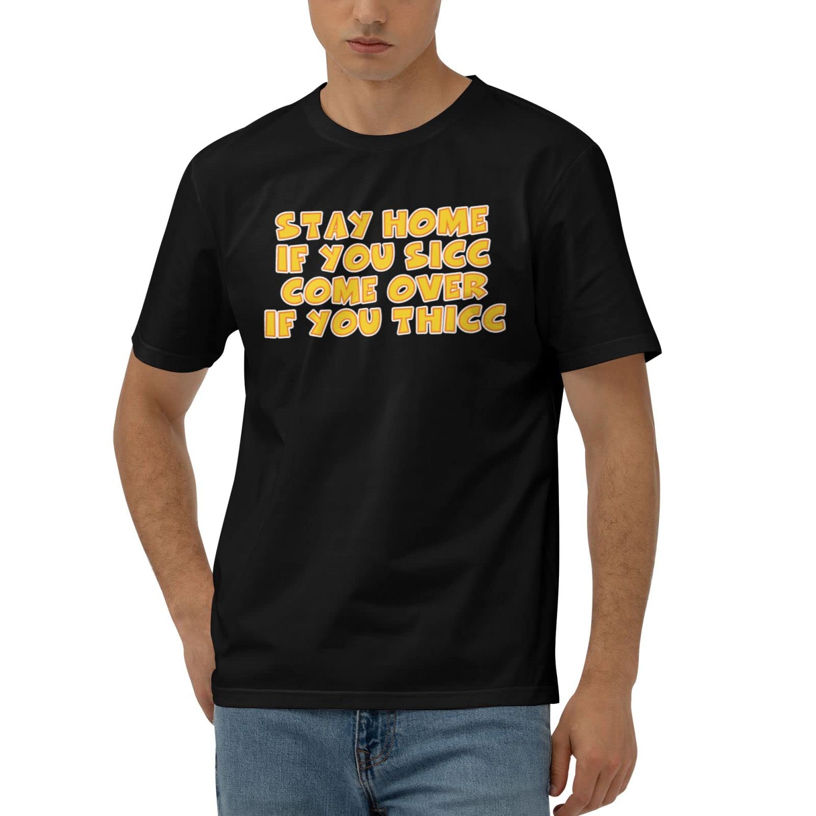 T-shirt drôle pour hommes Stay Home en coton imprimé taille XL