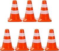 Vista 5 de ZEAYEA 30 Pcs Mini Plastic Traffic Cones, 1.4 inch Training Roadblock Cones Traffic Signs, Mini Road Safety Cones for Micro Landscape Sand Table