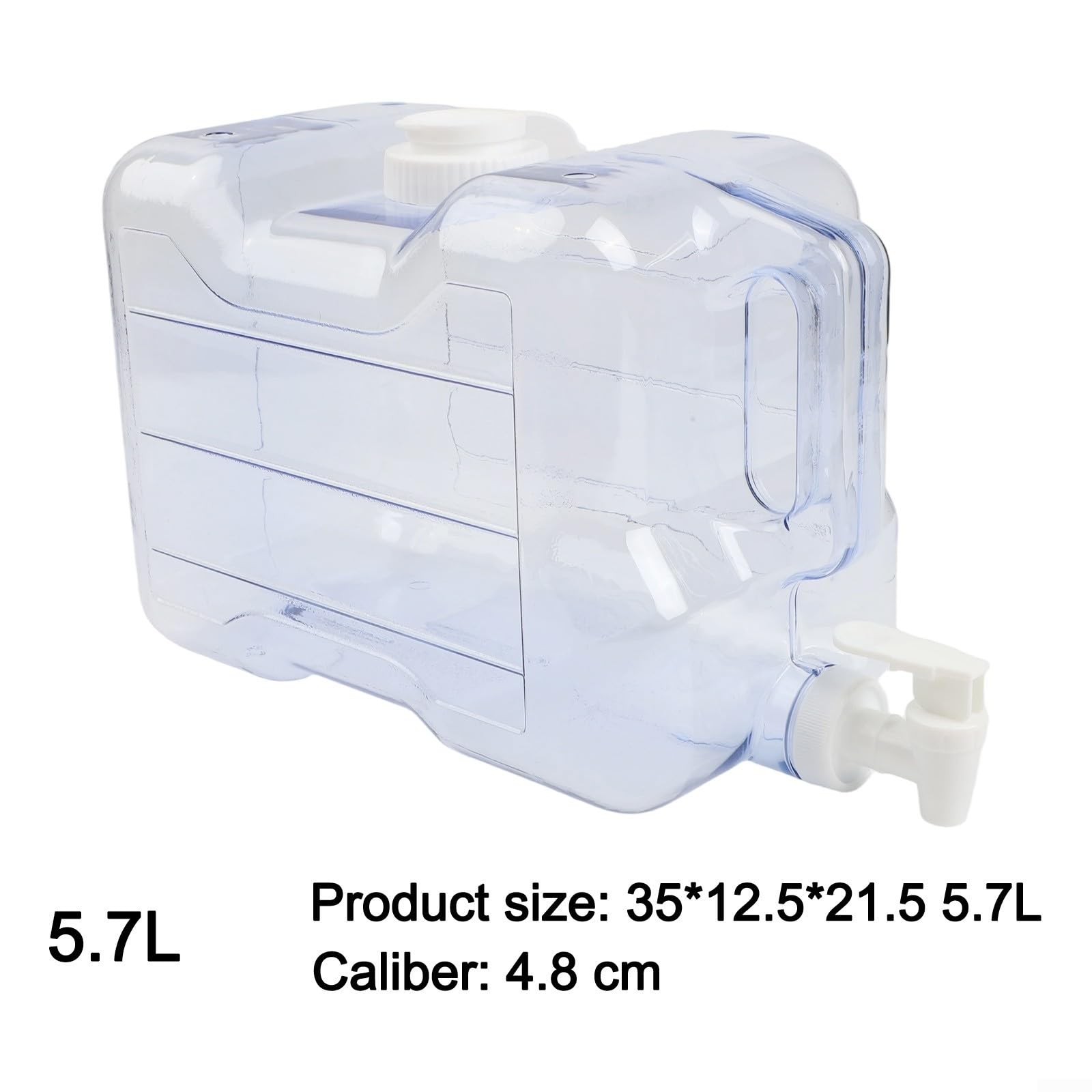 Kühlschrank Wasserspender mit Hahn, Durchsichtiger Kunststoff Getränkespender 3-7.5L, Platzsparender Wasserbehälter für Küche, Einfacher Transport und Befüllung, Blau(7.5L)