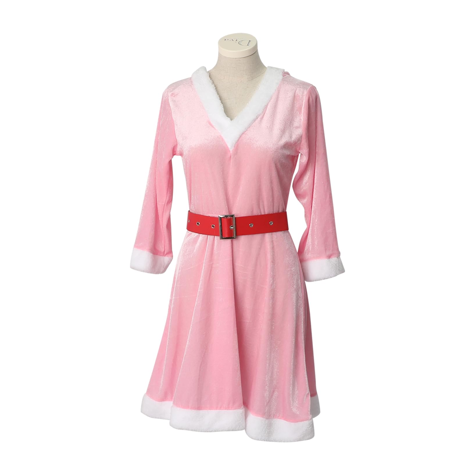 Costume d'elfe 6 pièces pour adulte, costume d'elfe rose de Noël pour femme, costume de Noël de costumade pour cadeau