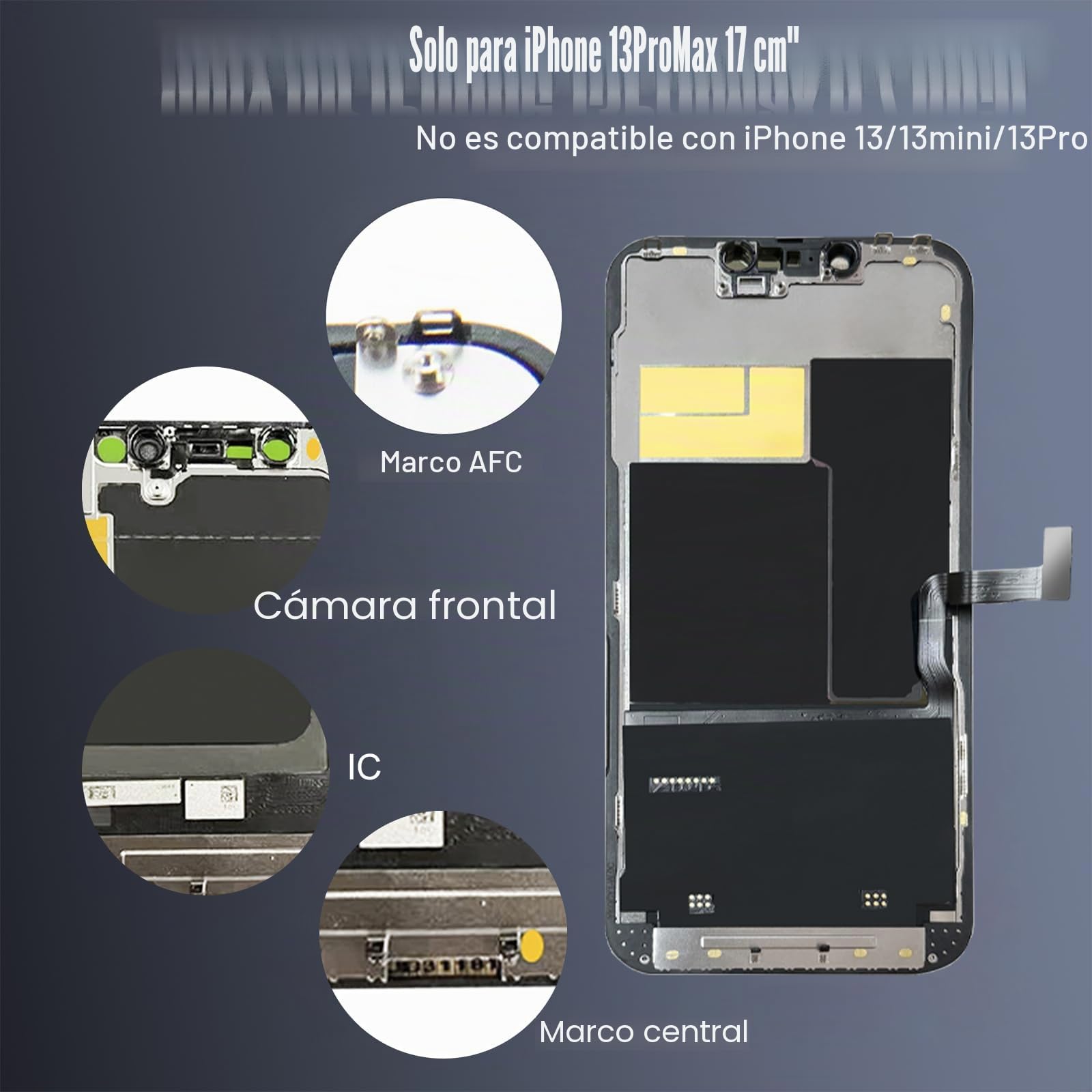para iPhone 13 Pro MAX Sustitución de la Pantalla LCD 6,7 Pulgadas Conjunto digitalizador de Pantalla Pantalla táctil,con Herramienta de reparación del Conjunto del Bastidor