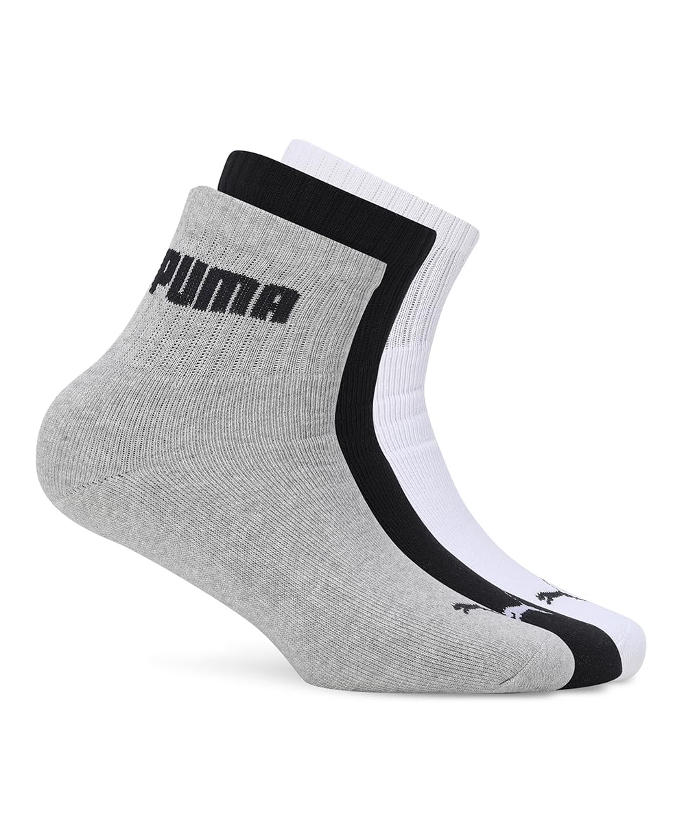 puma Cotton Unisex-Adult Sport Quarter 3P Quarter Length Socks, Black-White-Cool Gray 7, 37/40 (68529703)-picture-29