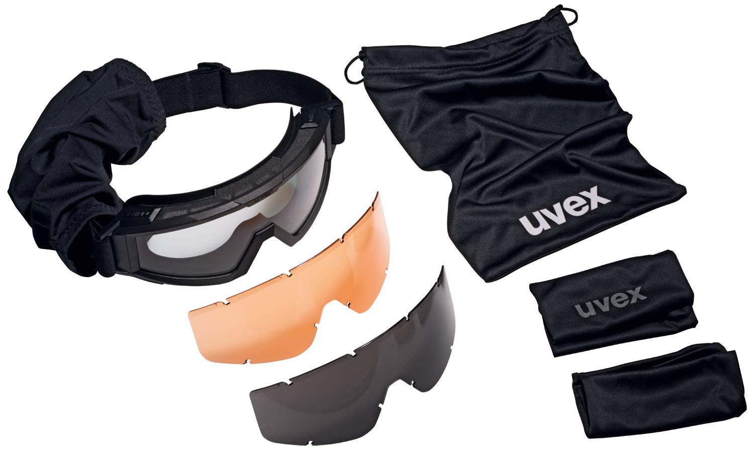 Uvex 9310265 Jagd-Überbrille - Schießbrille - Schlagfest & Taktisch - mit 3 Wechselscheiben