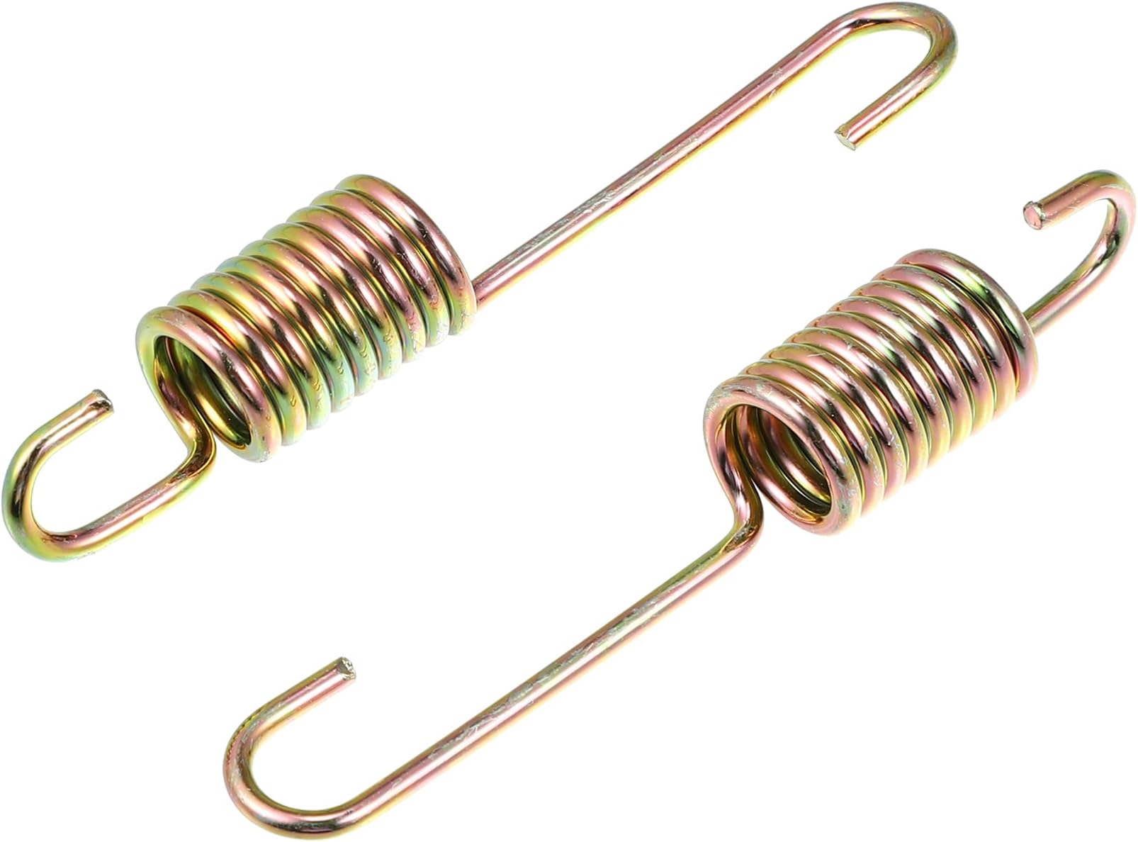 X AUTOHAUX 2pcs 8cm Length Gold Tone Plated Steel Motorcycle Brake Pedal Return Spring for Suzuki