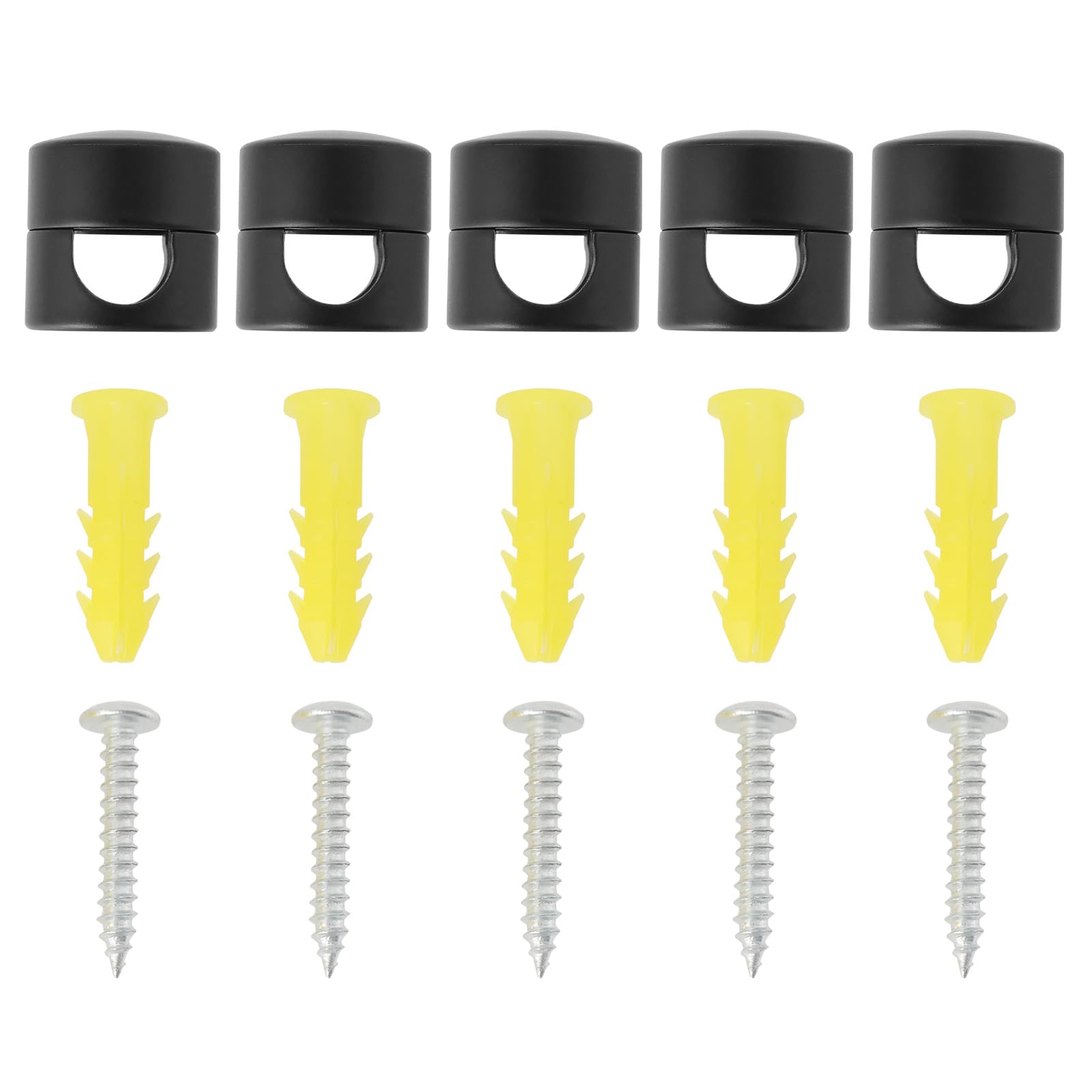 Briny River 5PCS Swag Hook for Chandelier Ceiling Lights Cable for Textile Cables PVC Lamp Cables Surface-Mounted Cable Holder for Fabric Cable Less Than 7.8mm/0.31 Inch (Black)