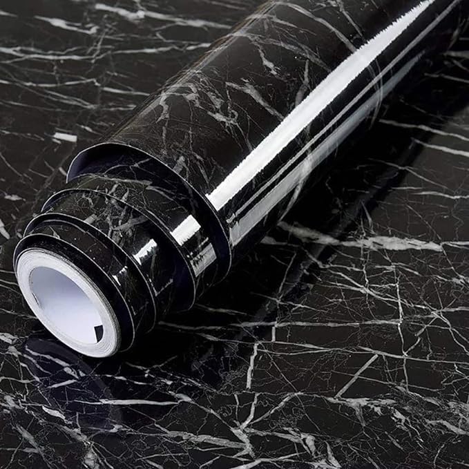 ELITEOFFERING Black Marble Wallpaper Peel and Stick Waterproof Wallpaper for Home Kitchen Countertop Cabinet Furniture (60X200 cm) (B0CPQ32NWJ) Amazon Price History, Amazon Price Tracker