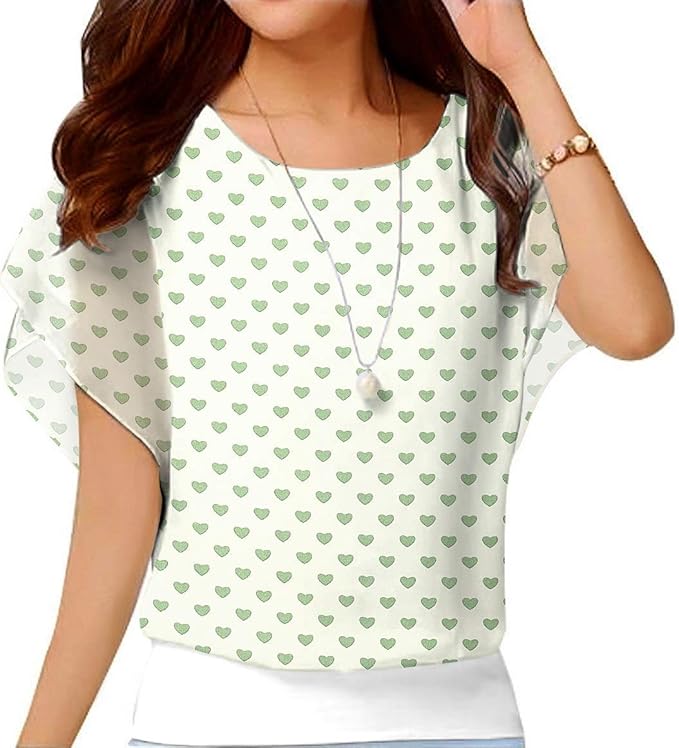 VIISHOW Women's Summer Loose Casual Short Sleeve Chiffon Top T-Shirt Blouse