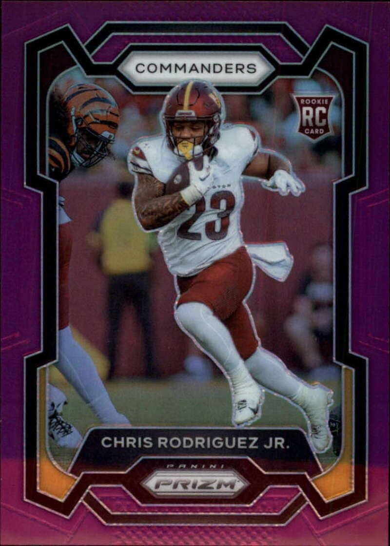 2023 Panini Prizm Prizm Purple Football #398 Chris Rodriguez Jr. RC Rookie S125 Washington Commanders