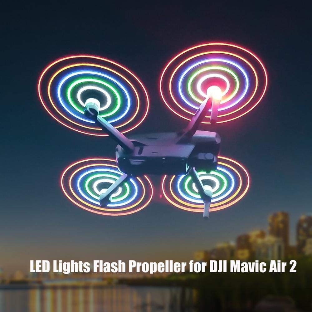 2 pares de hélices Flash 7238, hélices recargables for vuelo nocturno, for DJI, for accesorios de extensión de hélice Mavic Air 2