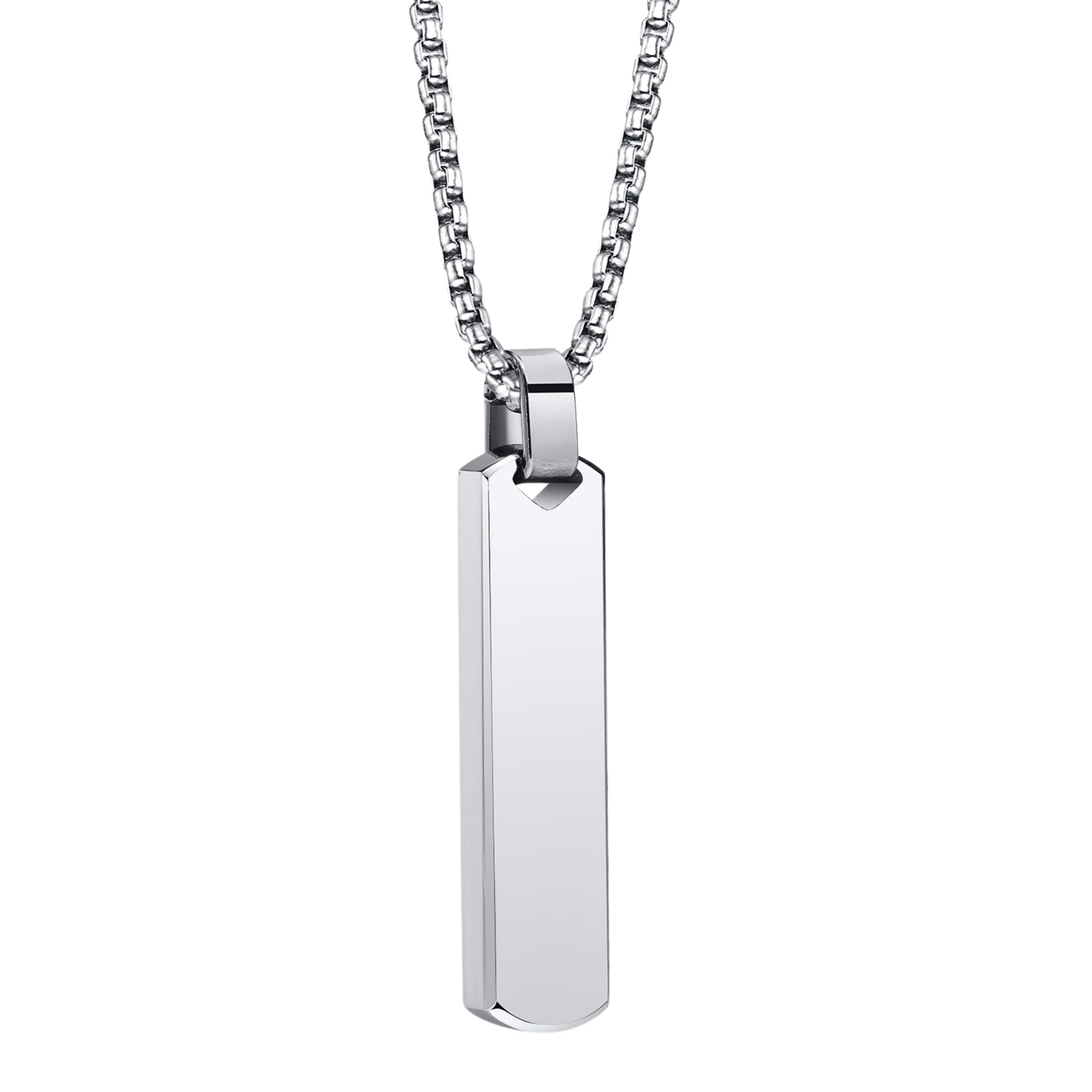Alpha Anti Tarnish Stainless Steel Contemporary Edge Locket Neck Chain for Men | Stylish Pendant Necklace | Jewellery Accessories for Boys | Minimal Jewelry | Gifts for Boyfriend & Husband-image-11