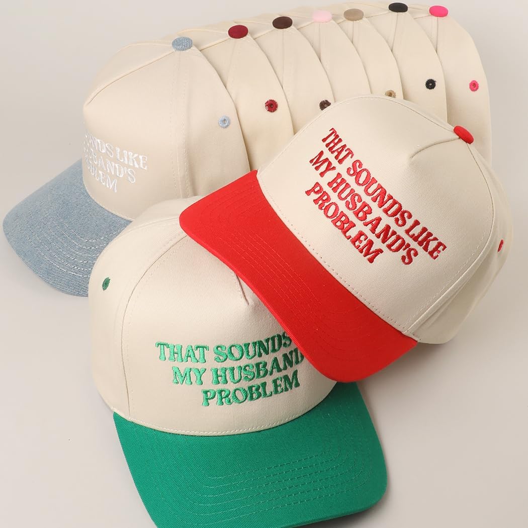 MIRMARU Two-Tone Vintage Canvas Trucker Hats for Men & Women, Adjustable Size Baseball Caps with Trendy Embroidered Design