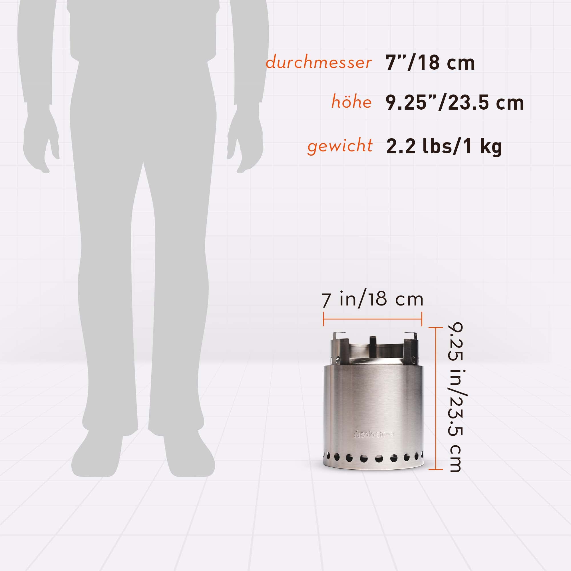 Solo Stove Campfire Campingkocher | Tragbarer Camping Stove, Für 4+ Personen, Rostfreier Edelstahl, Leistungsstarke, effiziente Holzverbrennung mit geringer Rauchentwicklung, 23,5x17,8cm, 1 kg