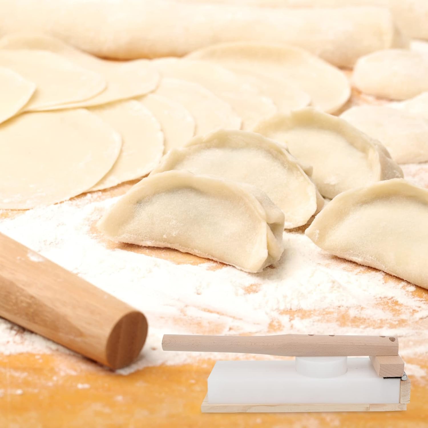 GANAZONO Pastry Wrappers Mold Dumpling Skin Mold Presser Sturdy Handles for Beginners Masters