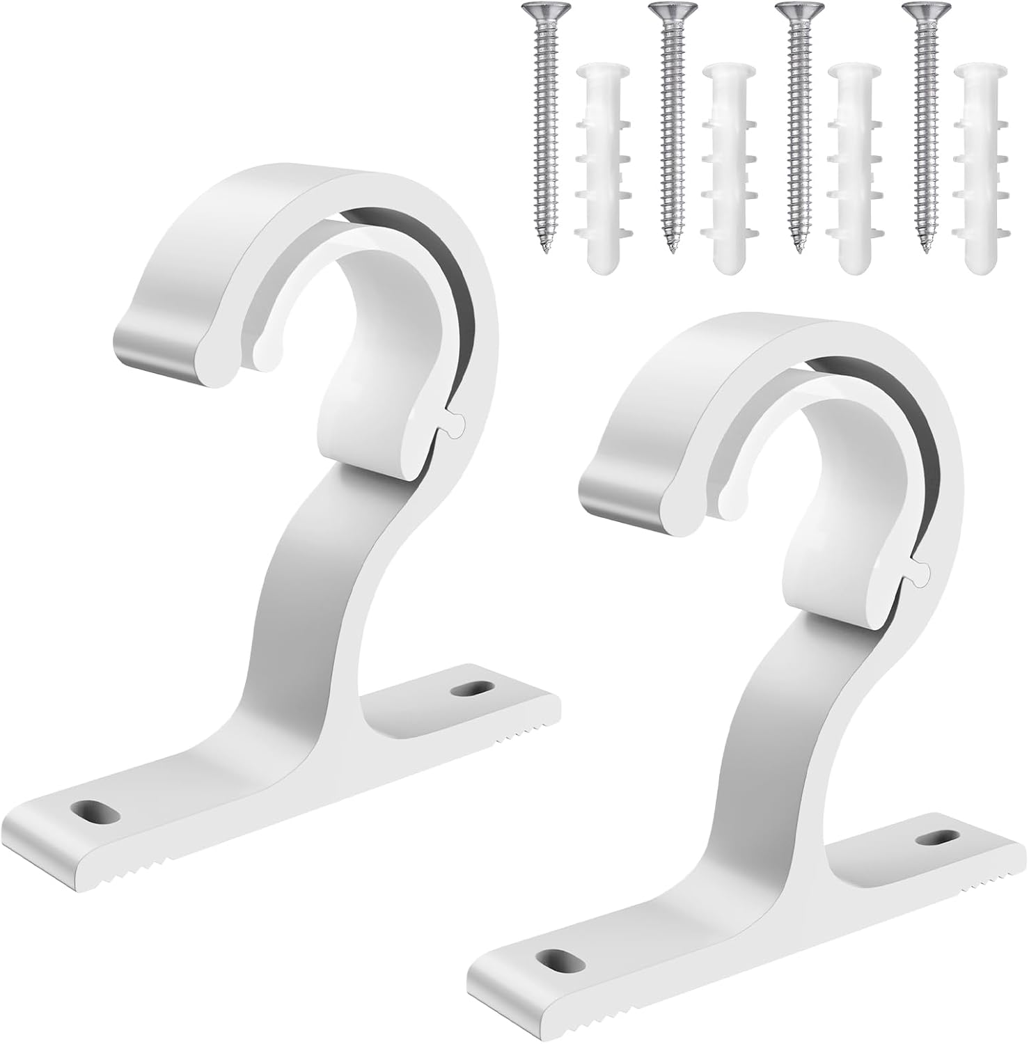 FayTun Adjustable Curtain Rod Bracket 2PCS Curtain Holder Metal