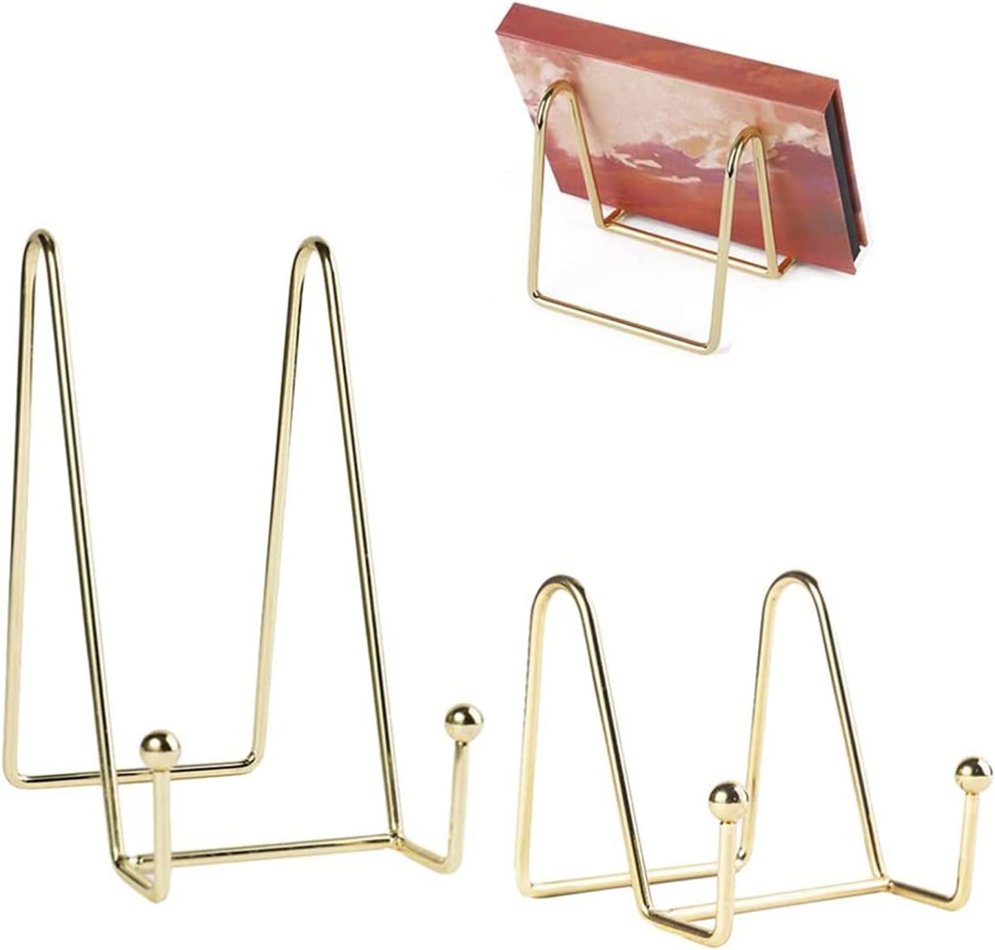 SYOSI Plate Stands for Display, 6 Inch/3.14inch Iron Art Display Stand Dish Rack,Plate Holder Display Stand for Displays Picture Frames, Photo,Cookbooks, Art Collection (2 Pcak)