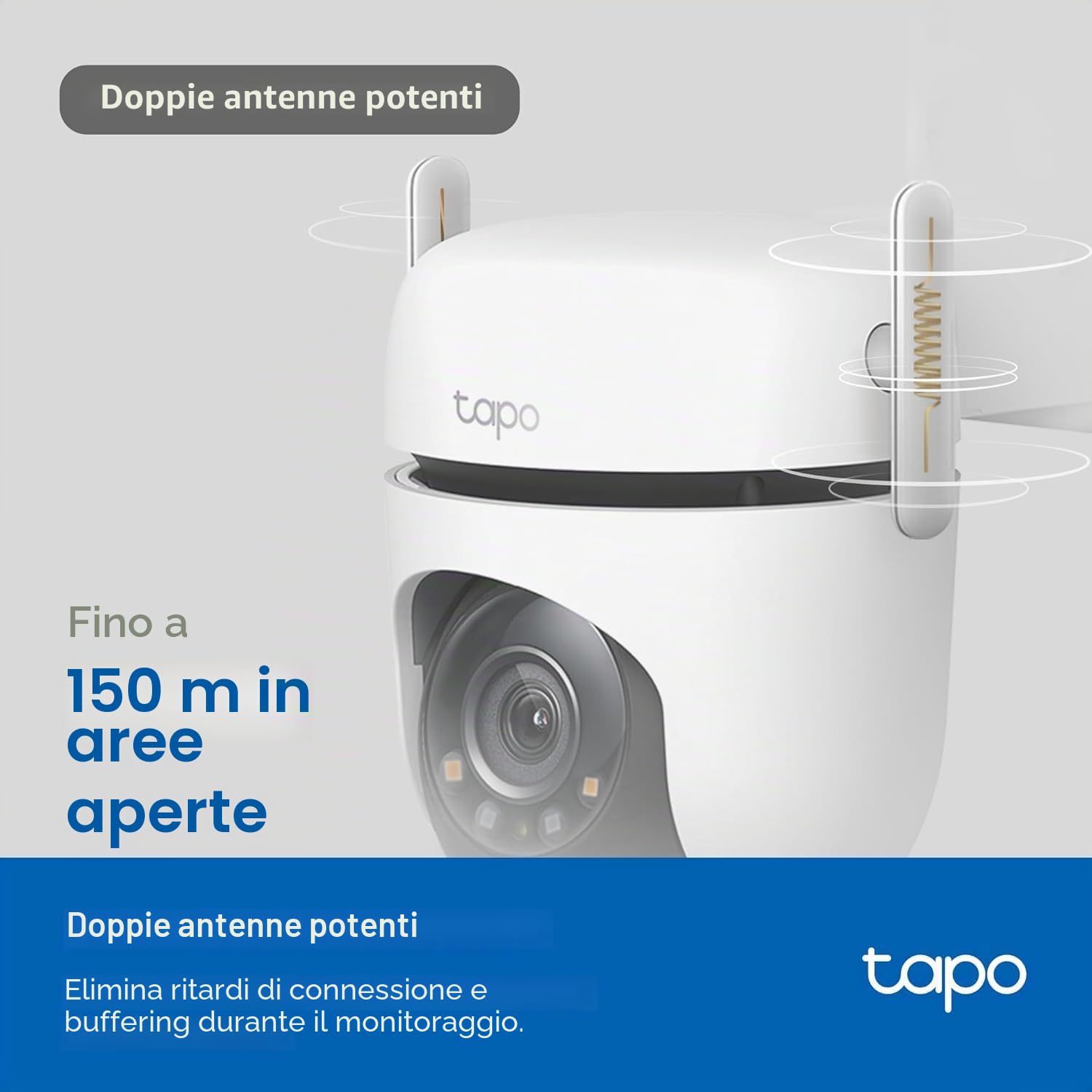 Tapo TP-Link C520WS, Telecamera di sicurezza Wi-Fi per esterni, definizione 4MP, visione notturna Starlight-Color, audio bidirezionale. Cloud Video Recording, Funziona con Alexa
