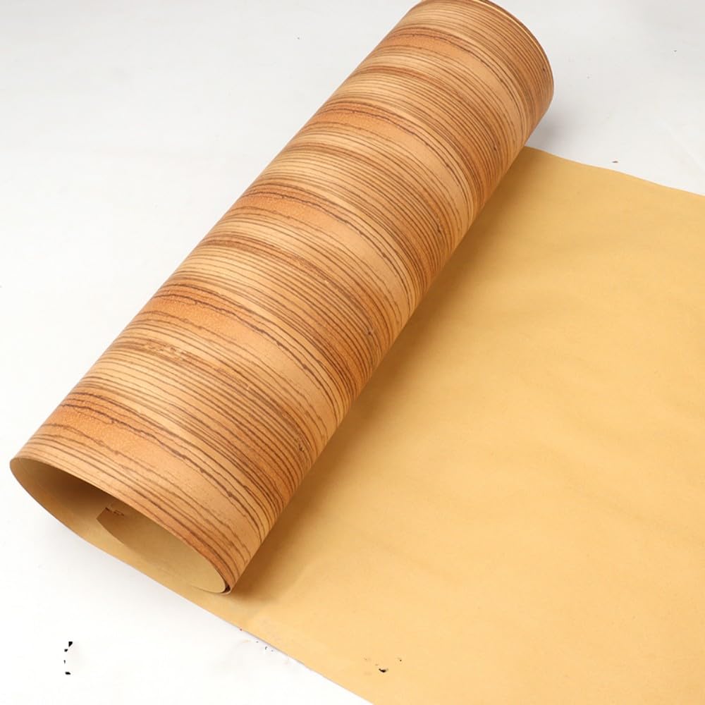 Naturalny fornir z drewna zebry, arkusze do renowacji mebli, 60 x 250 cm, drewniany materiał DIY, na głośnik, do szafek, półek stołowych, kuchni, hotelu (płaskie cięcie)