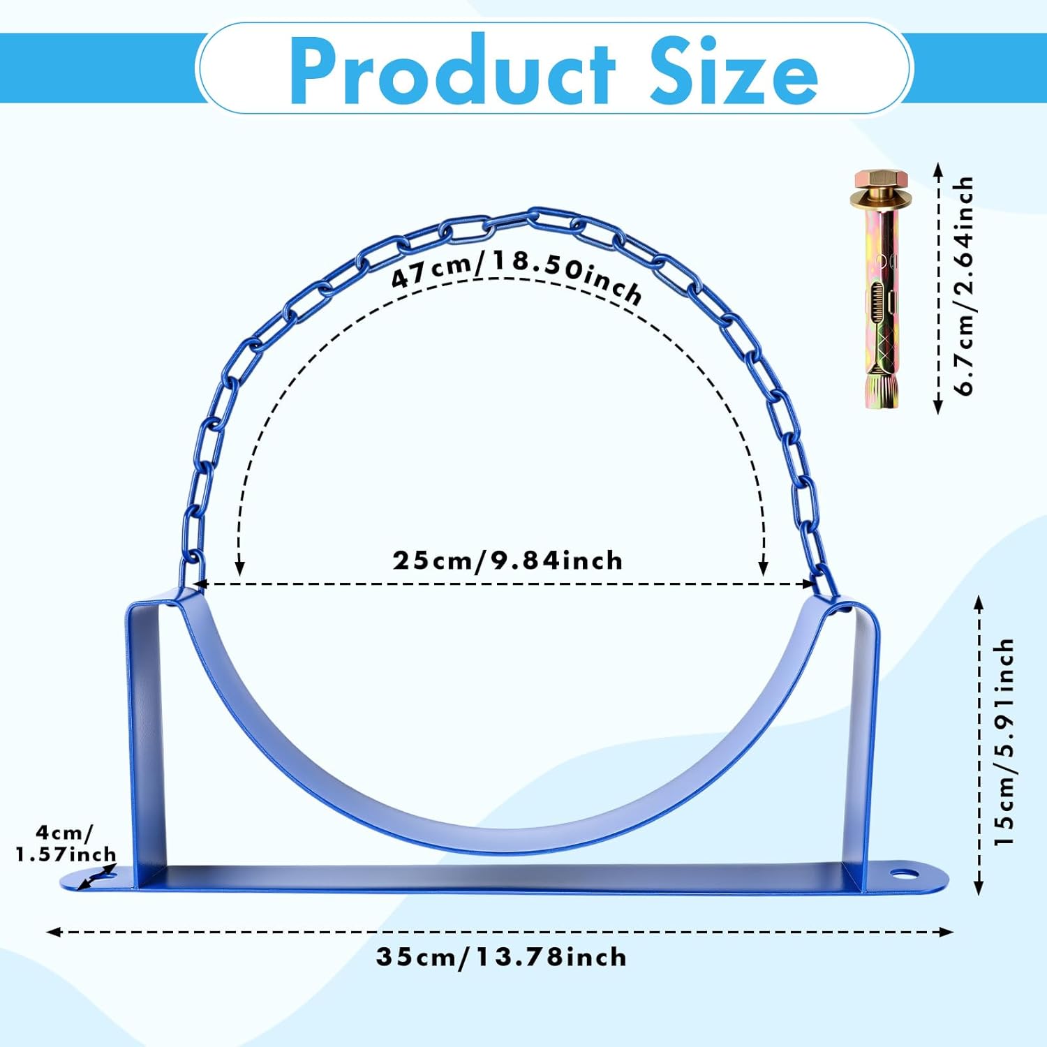 4 Pcs Gas Cylinder Wall Bracket Oxygen Cylinder Holder Wall Mount Steel Tank Bracket with Safety Chain for 40l Gas Bottles, Universal Mounting Brackets for Industrial Laboratory Use
