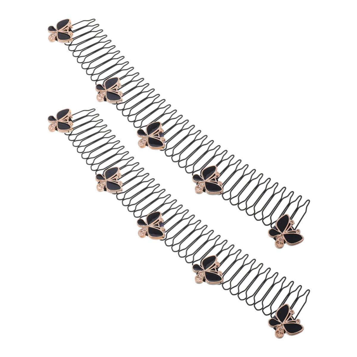 STOBAZA 2pcs Decorative Hair Combs for Women, Invisible Hair Clip Combs Made of Iron and Plastic, Easy Hairstyle Fixing Highly Concealed Design, for Home and Party Use