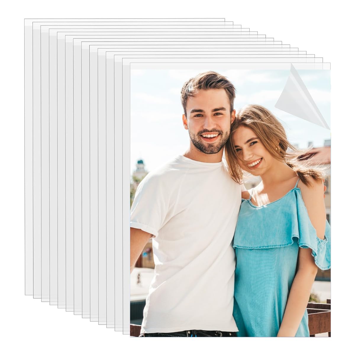 25 Piezas Láminas Laminadas en Frío, Láminas de Laminación en Frío, transparentes, impermeables, autoadhesivas, para fotos, documentos, carteles, Copias Botánicas, suministros de oficina, 300x212 mm