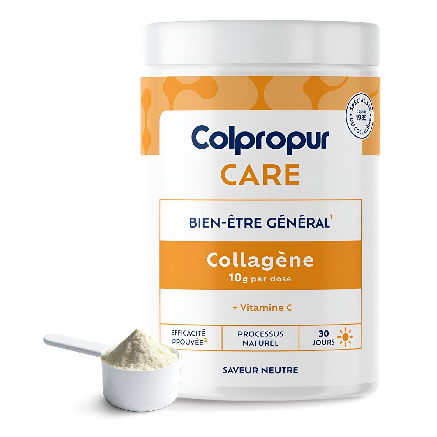 COLLAGENE Hydrolysé en Poudre + Vitamine C | Soutien Articulations,Os Peau | Colpropur Care |10g/jour | formule pure sans sucre ni OGM | Saveur Neutre | Complément Alimentaire | cure 1 mois