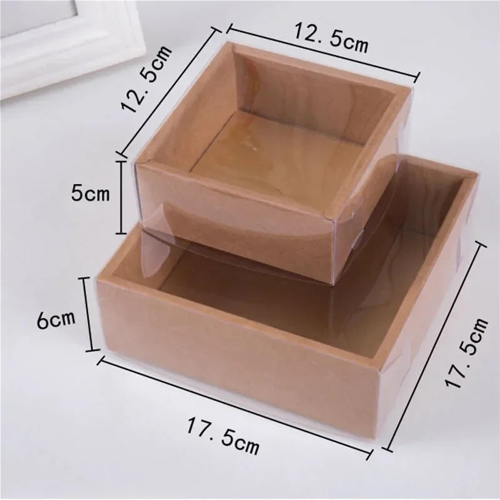 Kraftpapier Box Mit Fenster 20 Stück Kraft-Geschenkbox mit transparentem PVC-Fenster