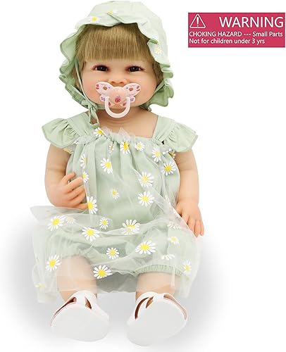 Miniatura 4 de Muñecas realistas de bebé Reborn Girl de 22 pulgadas, muñeca de bebé recién nacida de cuerpo completo de silicona realista, con accesorios, juguete