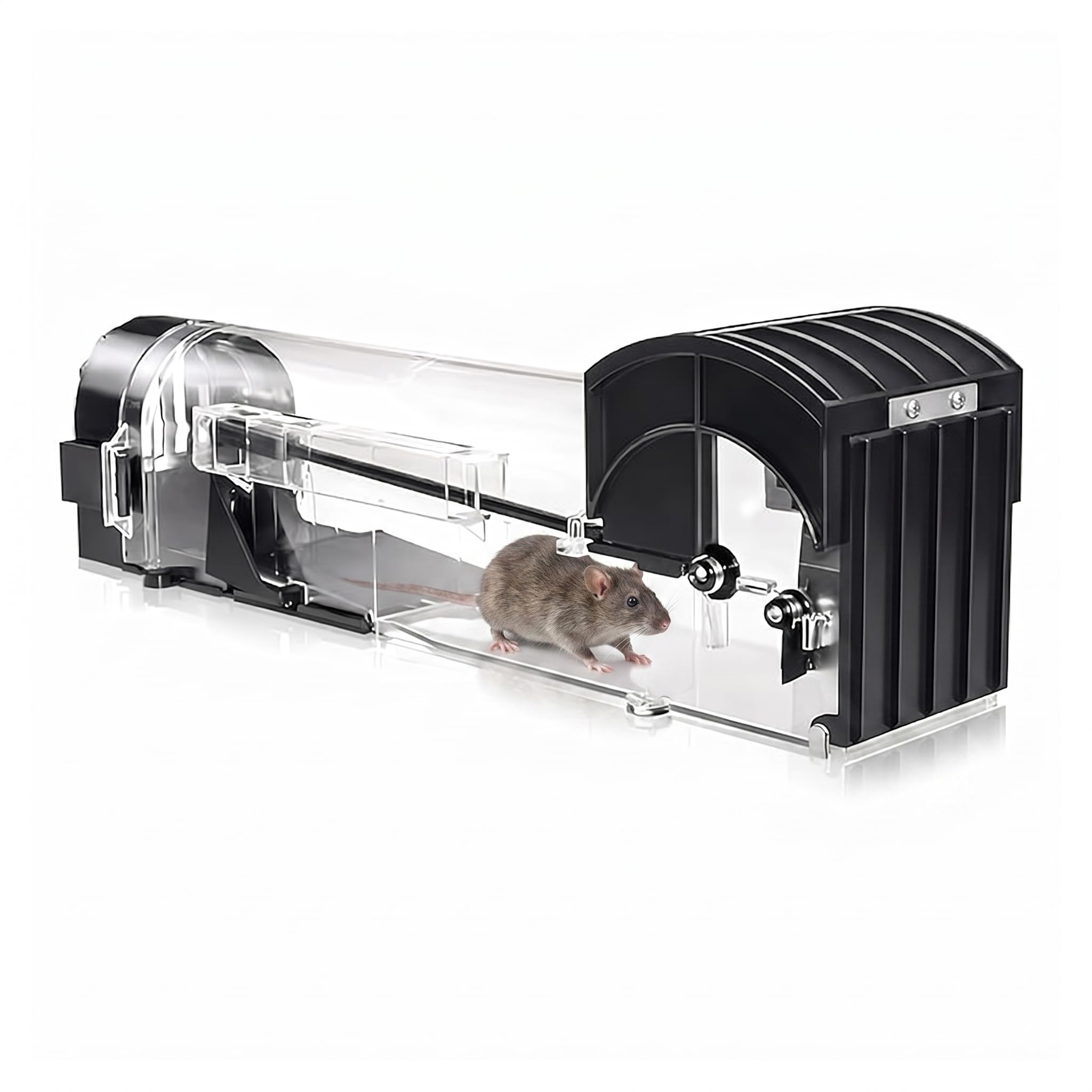 HiCare Mukti Pinjra Transparent Rat Trap Cage | Premium Clear Acrylic Live Capture Device | Heavy-Duty Automatic Locking No-Touch Rodent Catcher for Home, Kitchen & Office-image-29