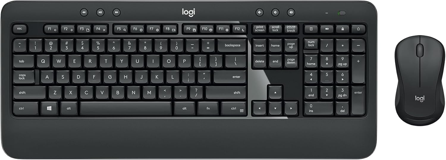 Logitech MK540 Advanced Wireless Keyboard and Mouse Combo for Windows, 2.4 GHz Unifying USB-Receiver, Multimedia Hotkeys, 3-Year Battery Life, for PC, Laptop 2024 Model