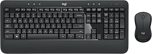 Logitech MK540 Combo avanzado de teclado y mouse inalámbricos para Windows, receptor USB unificador de 2.4 GHz, teclas de acceso rápido multimedia,