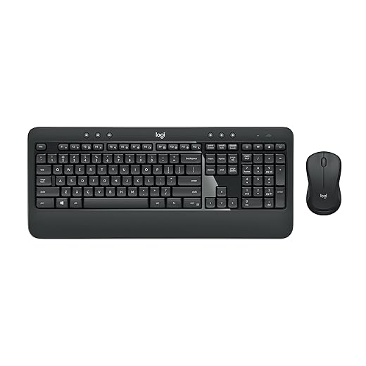 Logitech MK540 Advanced Wireless Keyboard and Mouse Combo for Windows, 2.4 GHz Unifying USB-Receiver, Multimedia Hotkeys, 3-Year Battery Life, for PC, Laptop