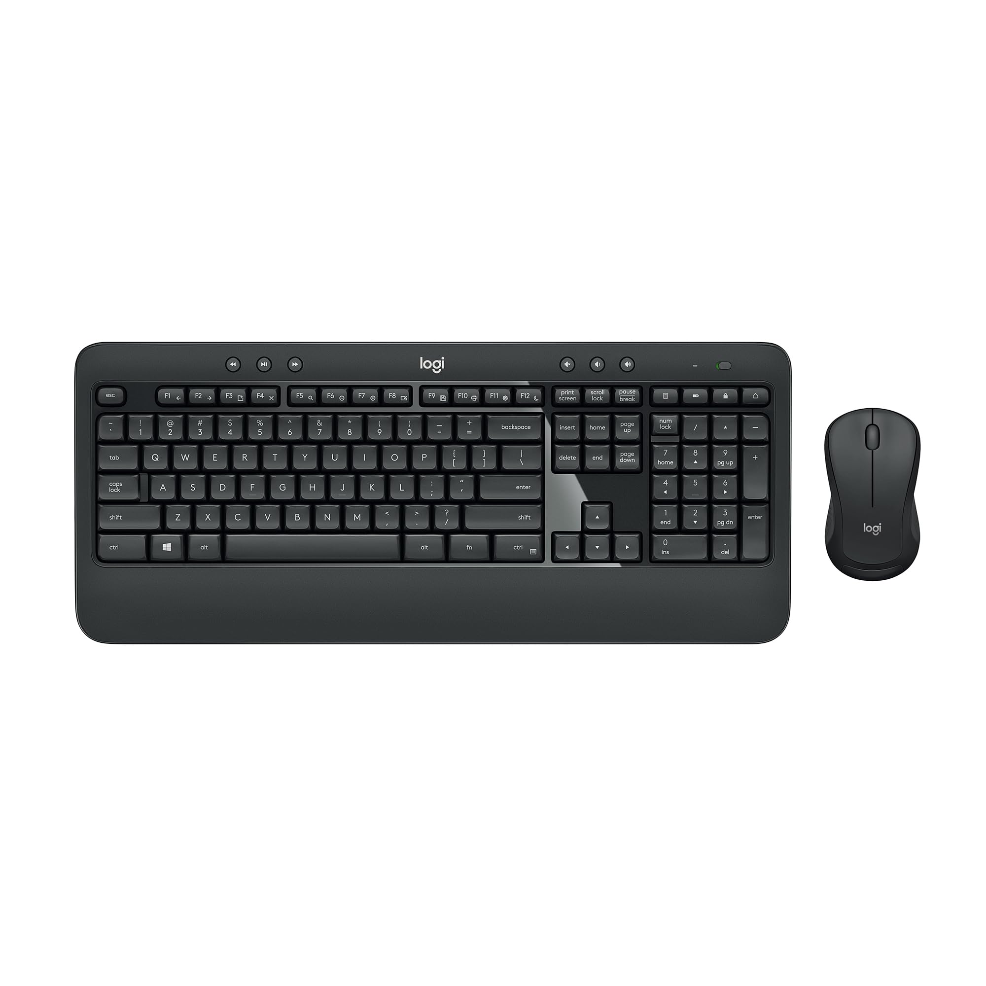 Logitech MK540 Advanced Wireless Keyboard and Mouse Combo for Windows, 2.4 GHz Unifying USB-Receiver, Multimedia Hotkeys, 3-Year Battery Life, for PC, Laptop