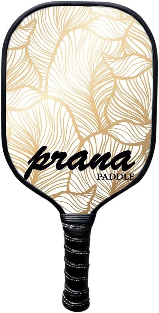 Prana Graphite Pickleball Paddle Gold Leaf with Honey PP Core, All Carbon Pickle Ball Paddles