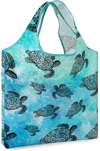 Vista 16 de WIRESTER Bolsa de comestibles reutilizable para mujer, bolsa de compras plegable, bonita bolsa de hombro, bolsa de playa