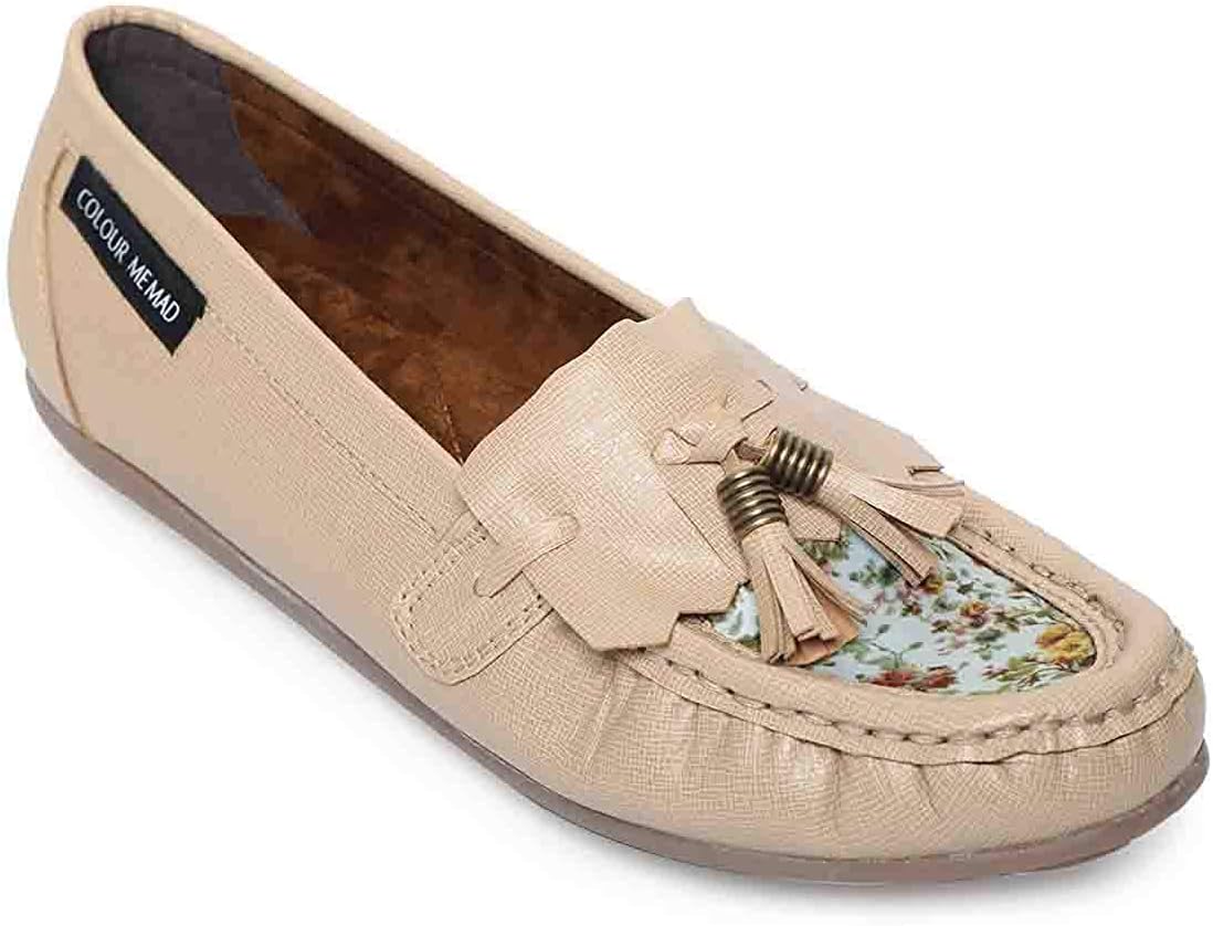 Colour Me Mad Cream Floral, Designed for All Day use, Non-Slippery Sole, Rocker Styled Foot-Bed & Attractive, PETA Certified, Women Shoes
