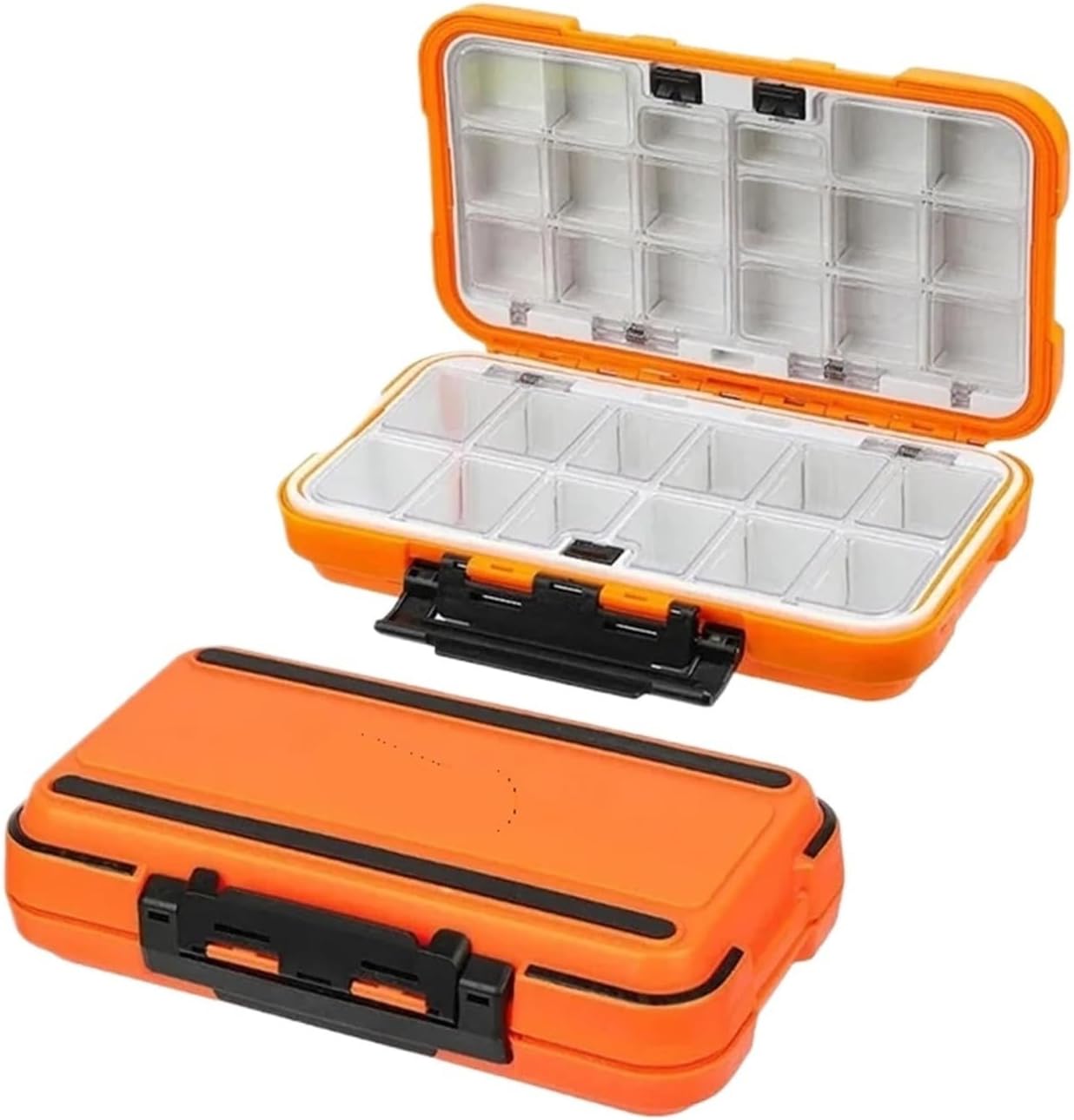 Waterproof Fishing Tackle Box Accessories Tool Storage Hook Lure Fake Bait Boxes(M-Orange-B)