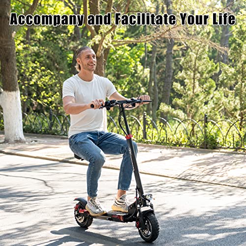 EVERCROSS H5 Electric Scooter, Electric Scooter for Adults with 800W Motor, Up to 28MPH & 25 Miles-10'' Solid Tires, E-Scooter with Seat & Dual Braking - Image 6