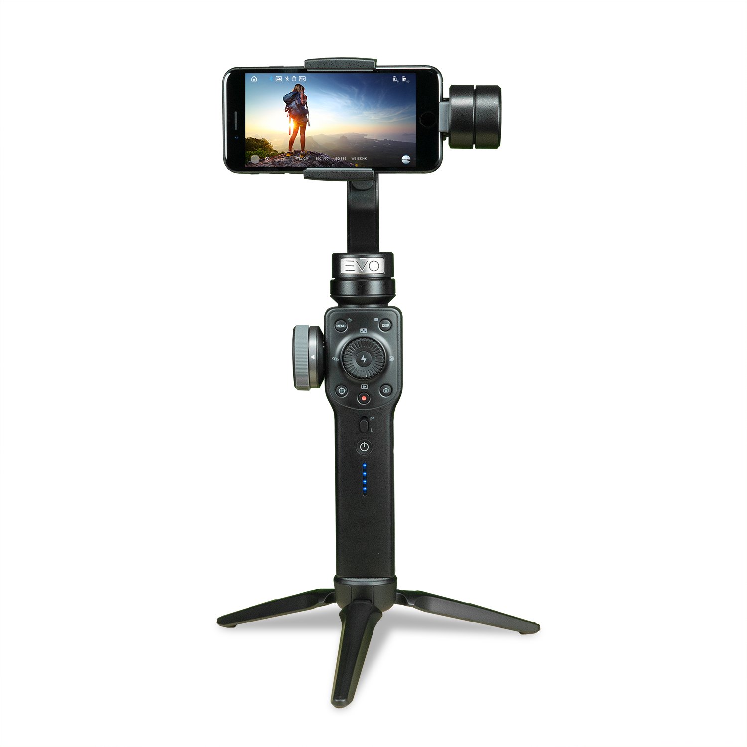 EVO PRO Smartphone Camera Stabilizer with Focus Pull and Zoom - Compatible with iOS iPhone or Android Smartphones, FiLMiC PRO APP Compatible - Includes Tripod Stand