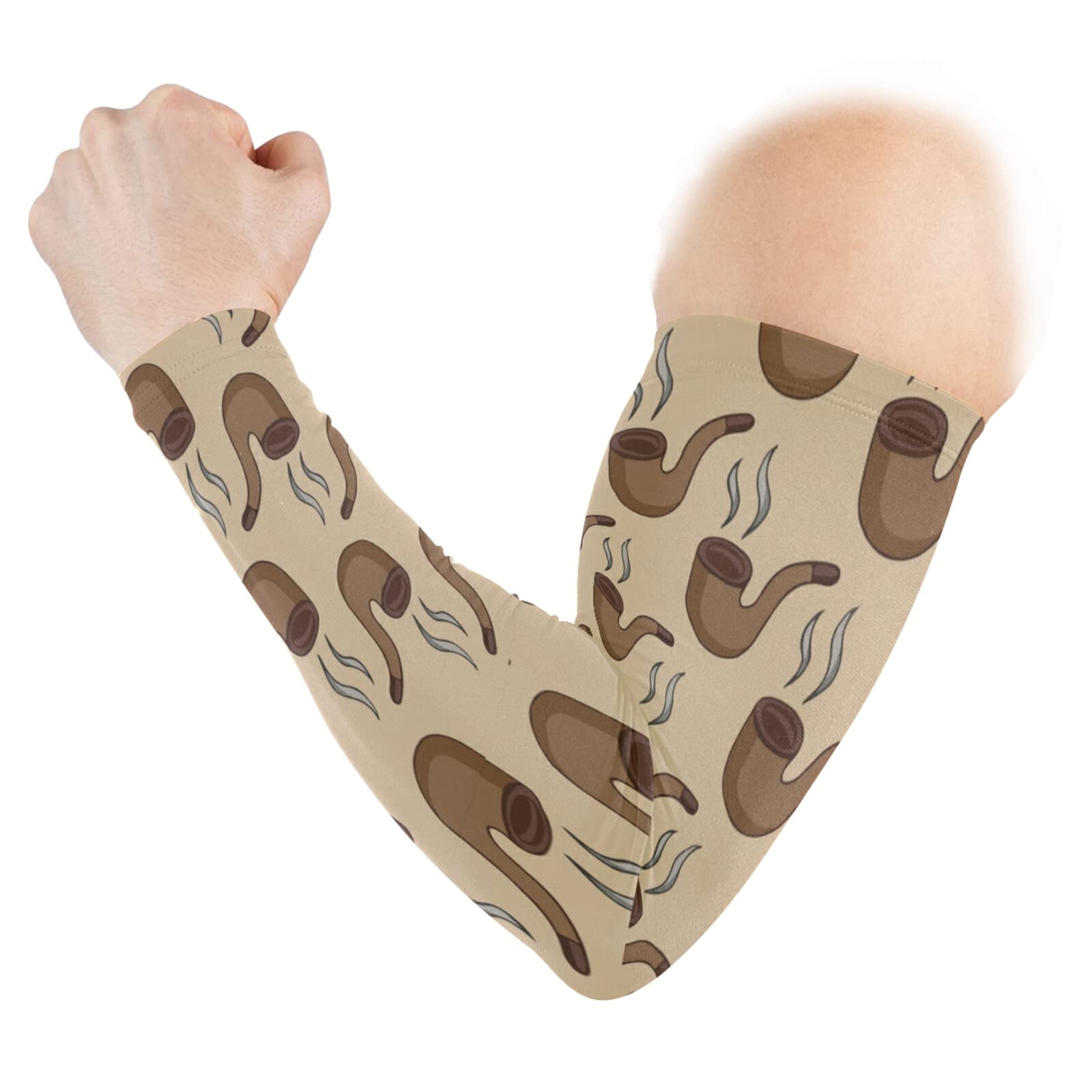 Seamless Smoke Pipes with Smoke 1 Pair Cooling Sports Arm Sleeves, Cover Uv Sun Protection Warmer for Sports Men Women Running Golf Cycling Riding Jogging