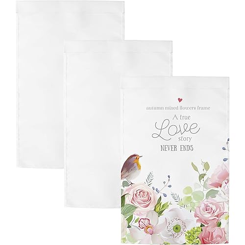 Sublimation Blank Garden Flag DIY Lawn Garden Flags Polyester Banners Flag for Vinyl(HTV), Indoor Outdoor Courtyard Decoration 12 x 18 Inches