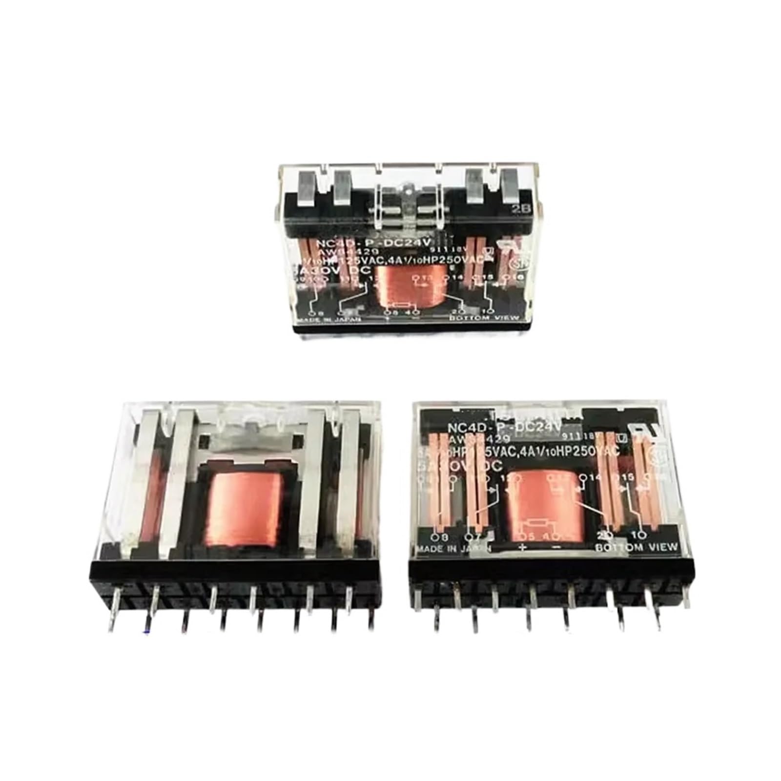 Relais NC4D-P-DC100V Panasonic 4A à 14 broches pour circuit imprimé industriel