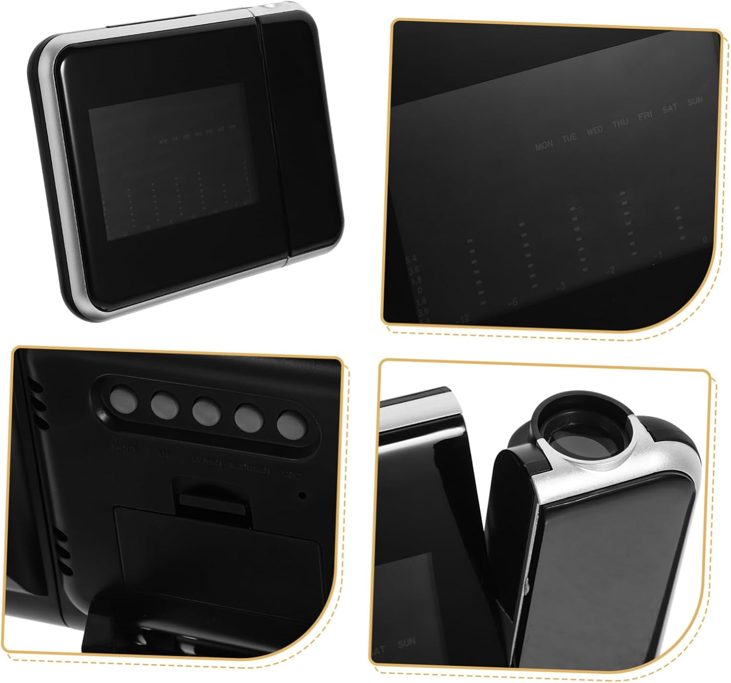 Led Projection Alarm Clock for Heavy Sleepers Digital Wall Clock Snooze Battery Operated Modern Design Style