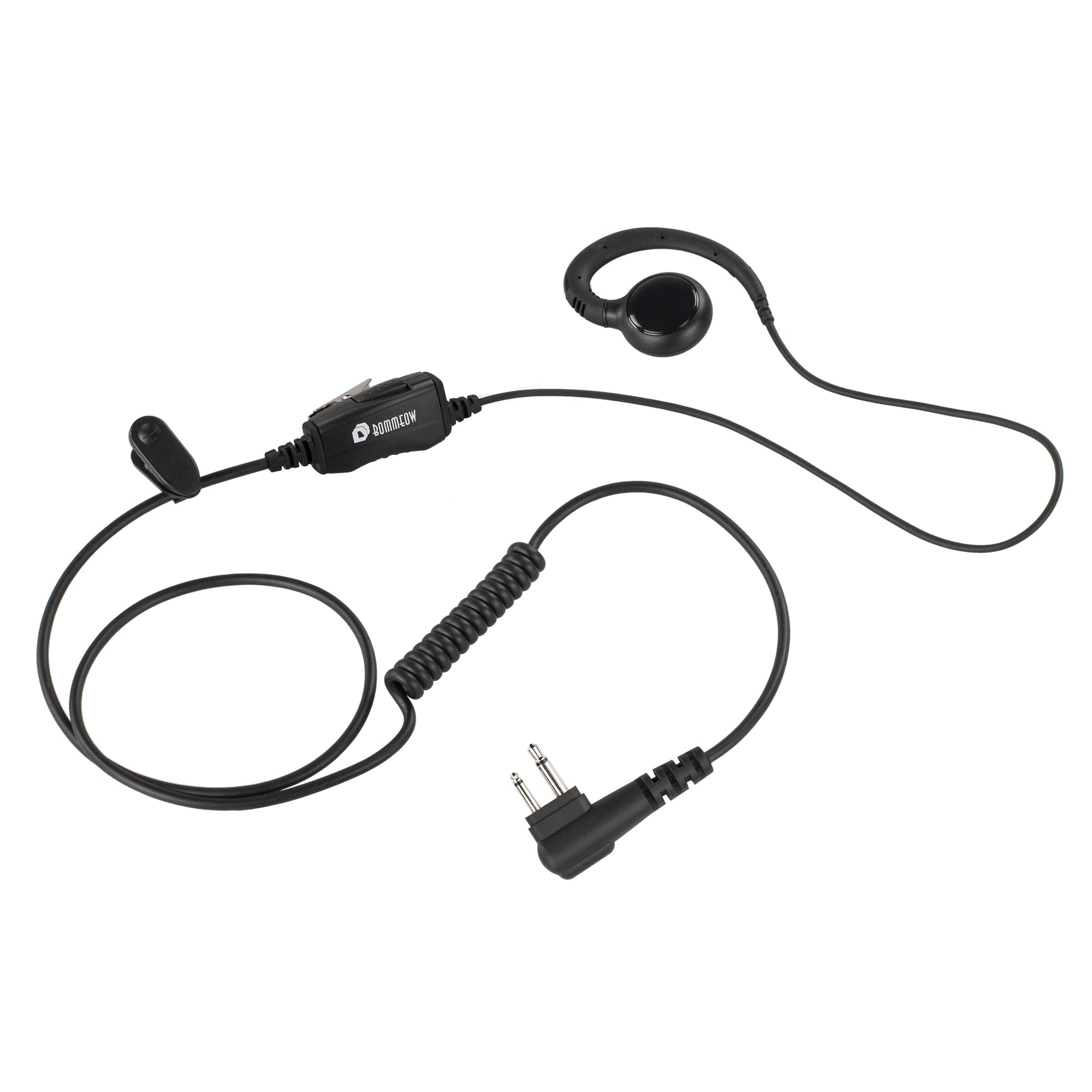 Bommeow BSE12-H1 C-Shape Swivel Style Earpiece Headset for Hytera Radio TC-500 TC-600 TC-518 TC-618