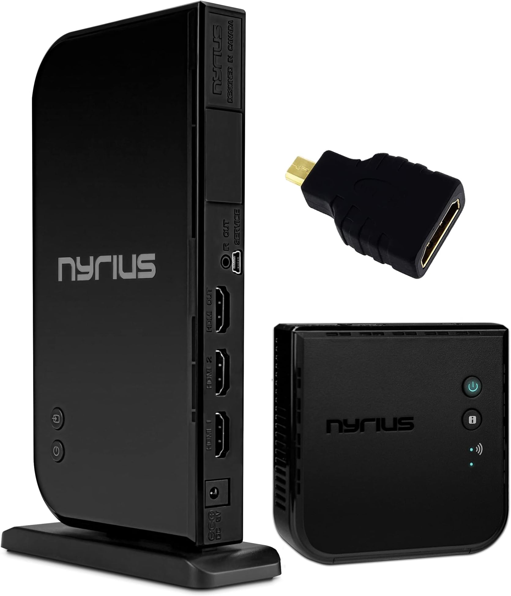Aries Home+ Wireless HDMI 2X Input Transmitter & Receiver for Streaming HD 1080p 3D Video and Digital Audio - Bonus HDMI to Micro HDMI Adapter Included