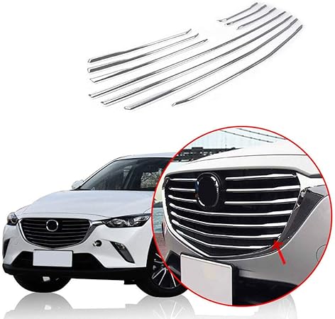 Amazon Co Jp Carig フロントグリル フロントバンパー マツダ Cx 3 Mazda 16 18 カバー ガーニッシュ プロテクター Abs樹脂製 メッキ クローム 車 バイク