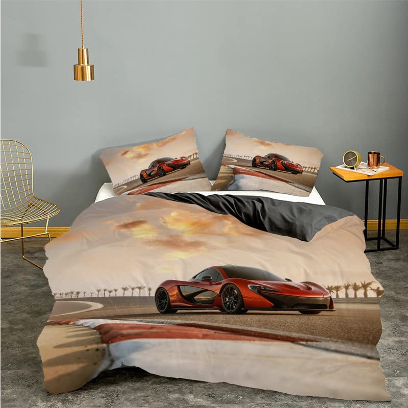 Housse de couette 240 x 260 beige avec taies d'oreiller 65x65 en microfibre
